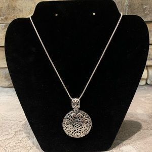 Sterling Silver Bali Filigree Pendant Necklace